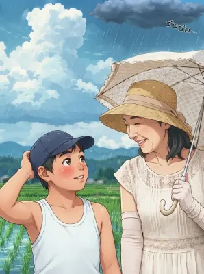 女性と少年