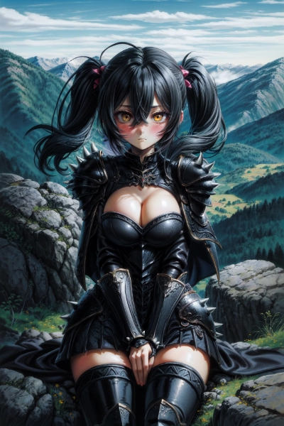 ツインテールのトゲトゲ鎧暗黒騎士ちゃん