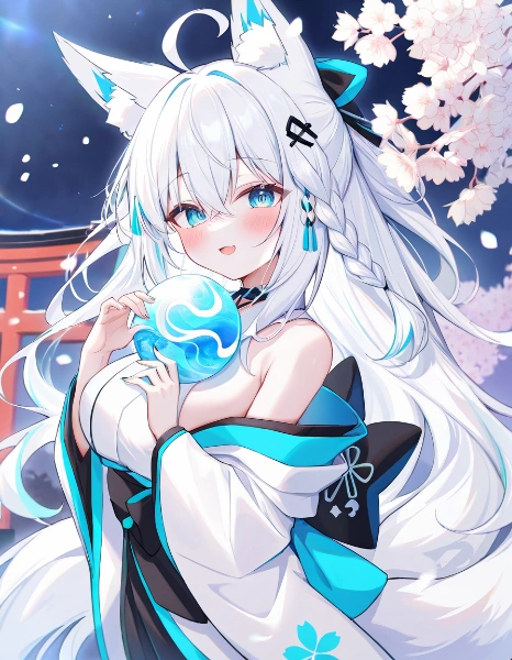 白狐の巫女ちゃん❤️🦊