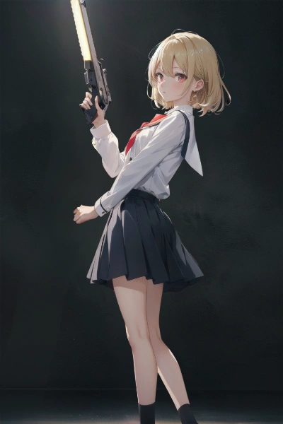 ねぇ見て、この銃、光るよ？