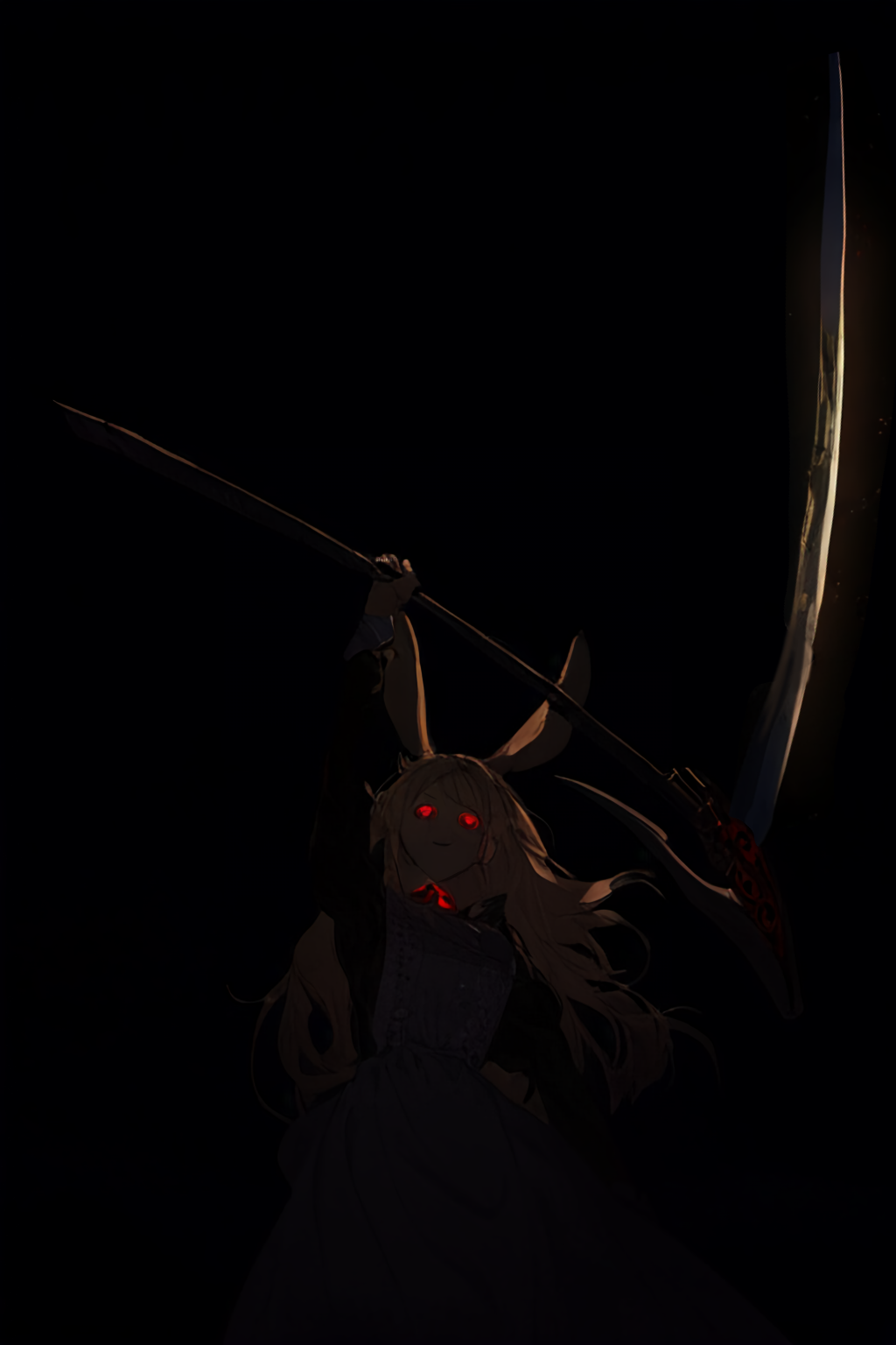 sickle rabbit in the dark night | Aipictors