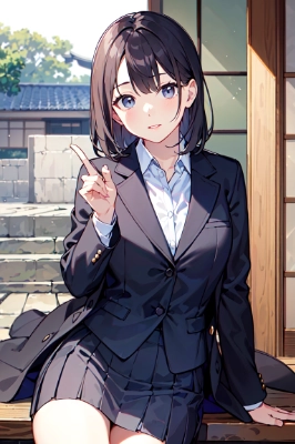 ブレザーを着た実家の女の子