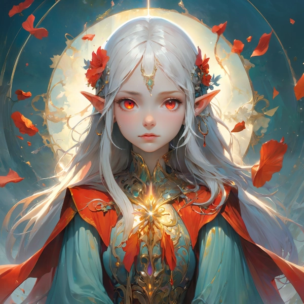 銀髪赤眼エルフ02