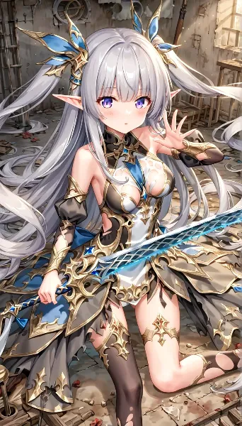 剣を持つエルフちゃん