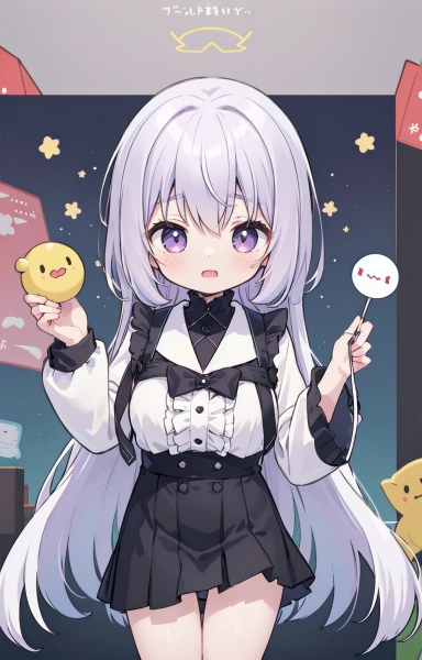 淡い紫髪の女の子