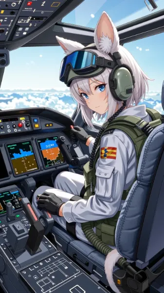 軍用機操縦士のケモミミ少女