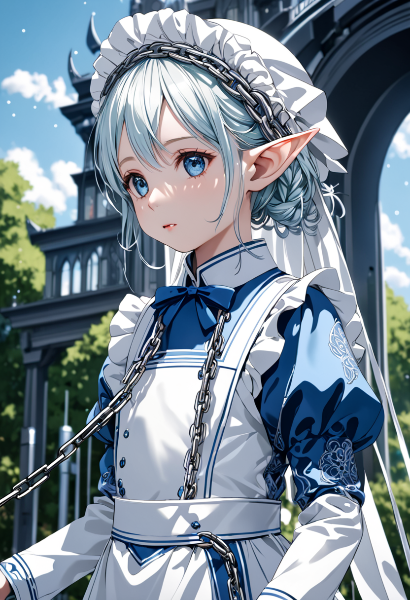 鎖を纏う銀髪メイド