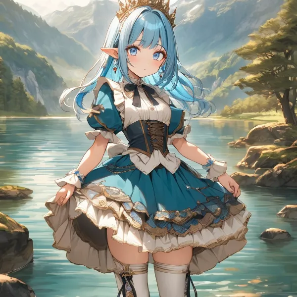 湖畔のエルフ姫、風に舞う瞬間