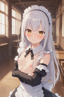 乳出しメイド見るだけ