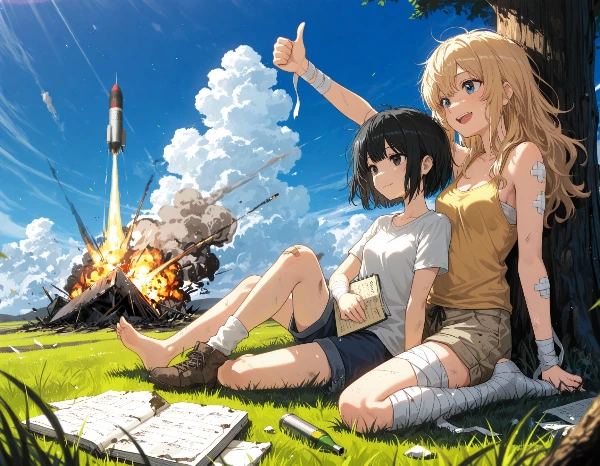 黒髪＆ブロンド・夏のロケット