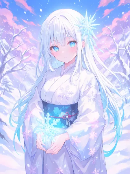 雪景色の氷結娘