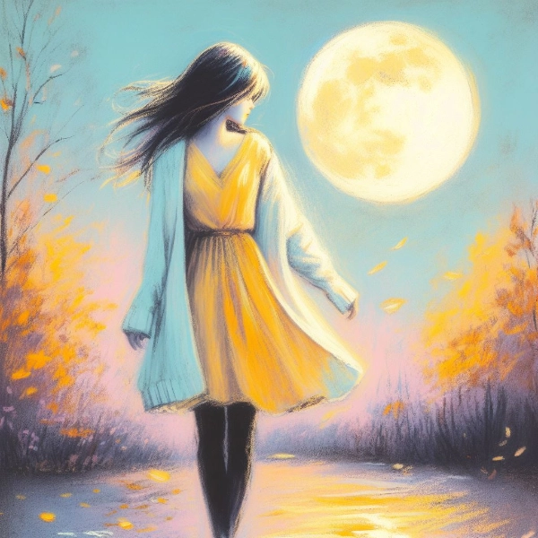 月あかりに照らされて