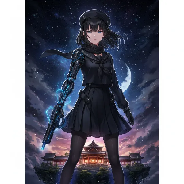 月下のサイバネティック守護者