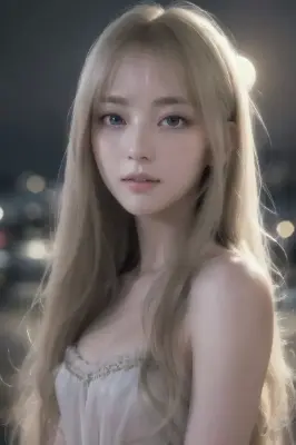 月夜に佇む金色の髪の少女