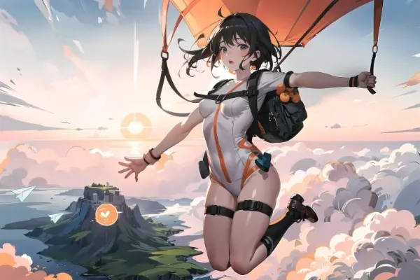 やっぱり、朝日の中、果物をバッグに詰め、ウキウキしながら空中に飛び降りてみた、