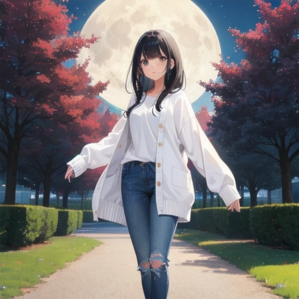 月あかりに照らされて