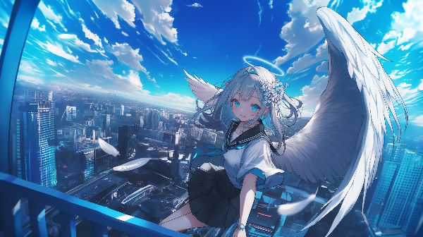 東京上空で天使ちゃんに出会った