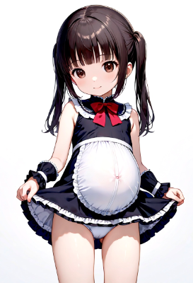 お腹の大きい少女