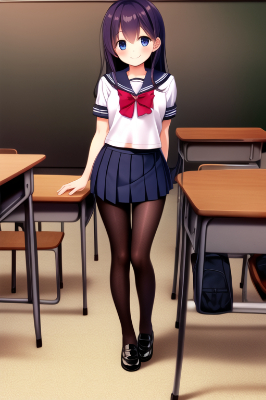 制服にタイツの女の子