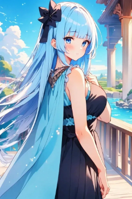 青髪のお嬢様