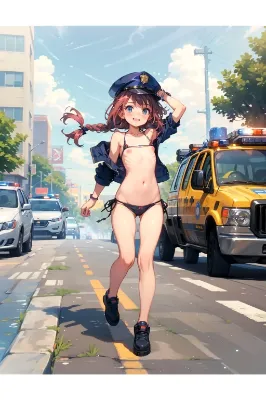 エッチ警官コスプレちっぱい少女