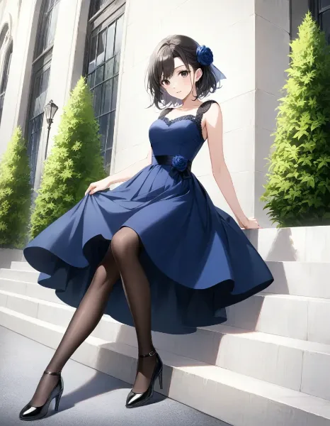 青いドレスの階段の秘密