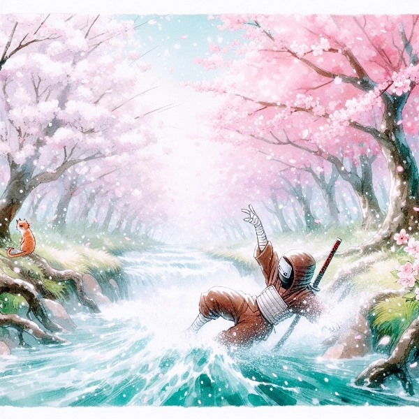 水彩画で水災が