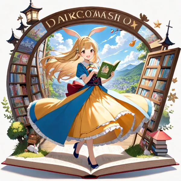 本の魔法に魅せられたウサギ娘