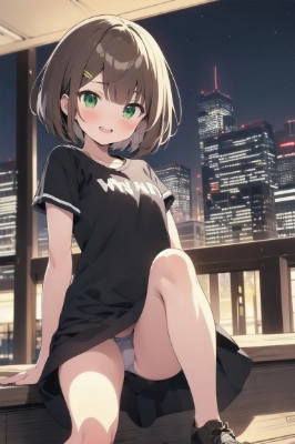 茶髪緑目のお姉さんのパンチラ
