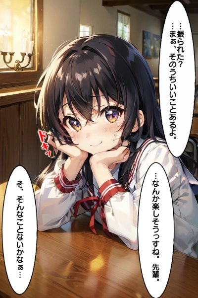 １コマ漫画（先輩と僕①）