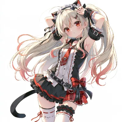 赤い瞳の猫耳メイドが魅せる日常
