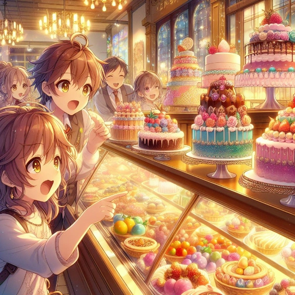 ケーキ屋さんのショーウィンドウ