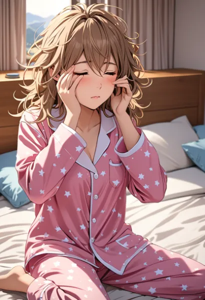 ホテルで寝起き