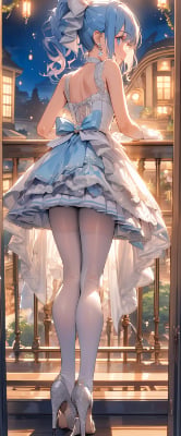後ろ姿も素敵な青髪さん