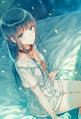 ベッドに座る清楚ちゃん