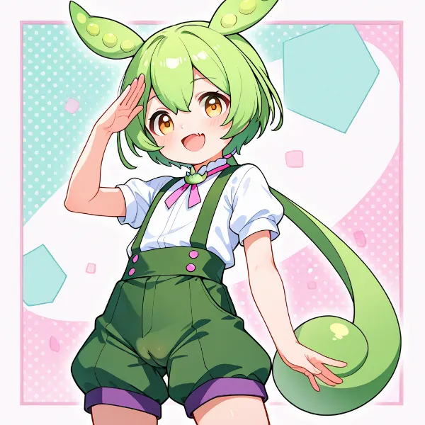 緑の妖精の元気いっぱい敬礼！