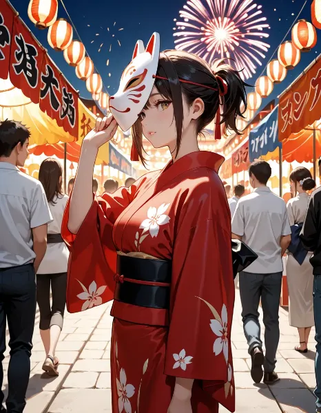 狐面の少女と祭りの秘密の約束