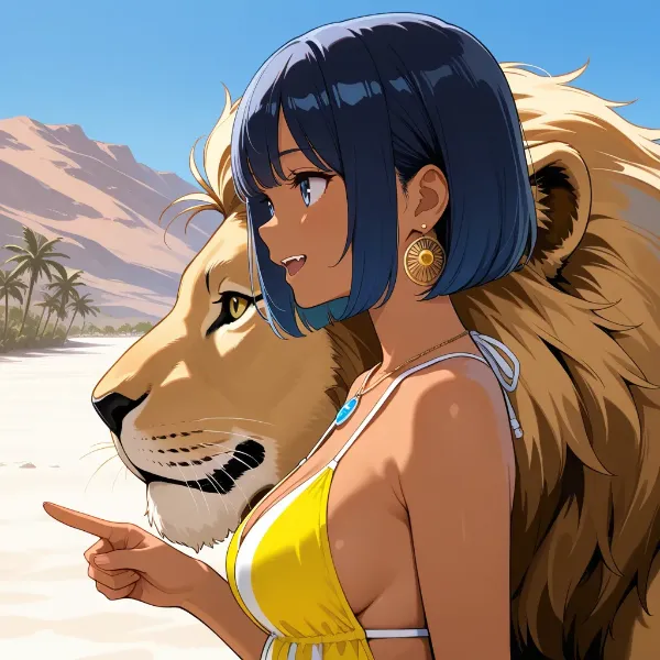 ライオンと仲良し