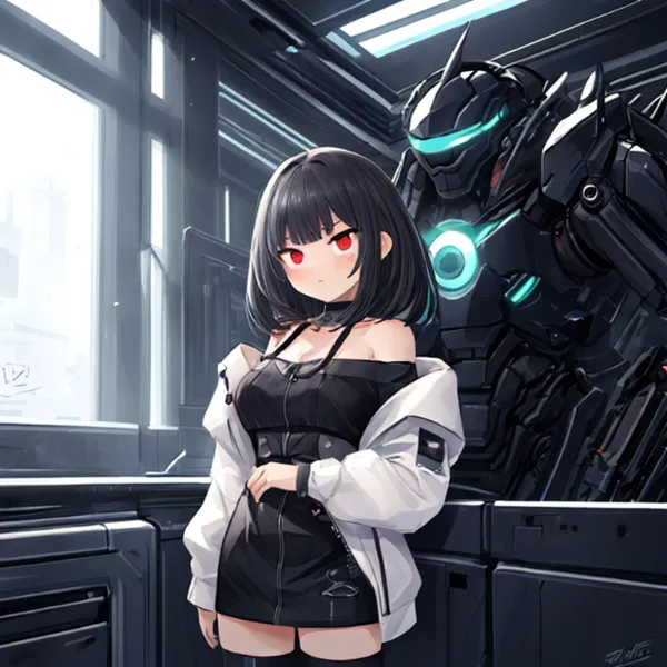 赤い瞳のクールガール