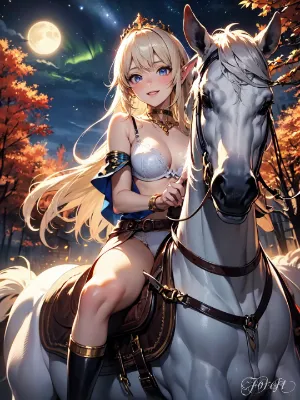 夜の乗馬❤