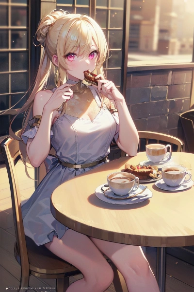 2号ちゃん、高そうなお店でモーニング☕