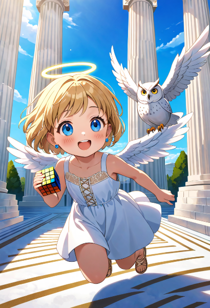 Ariel enjoy Rubik’s cube while jogging with Owl