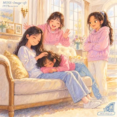 お姉ちゃんの膝で眠る妹の午後