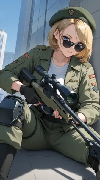 グリーンベレーの女性軍人(スナイパー)