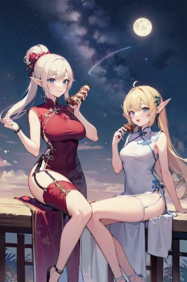 エルフの仲の二人！