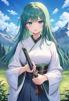 翠髪の剣士