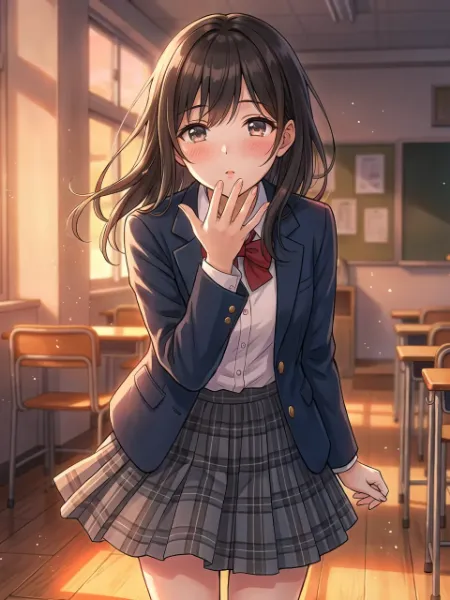 夕暮れの教室で芽生える初恋