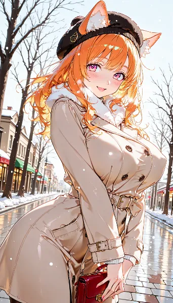 ベレー帽とねこみみ