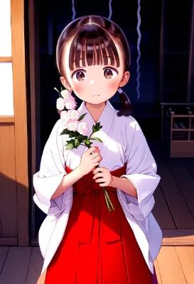 巫女さんの新年のお勤め