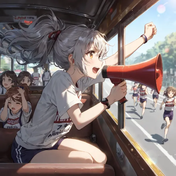 伴走車からの声援